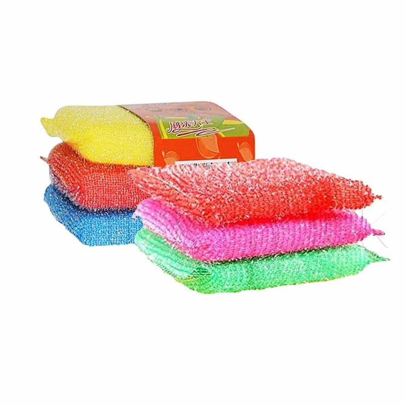 Picture of 4Pcs Household Cleaning Sponge Dishwashing Tools Kitchen Cleaning Cloth Scrubbing Pot Sponge-Multicolor