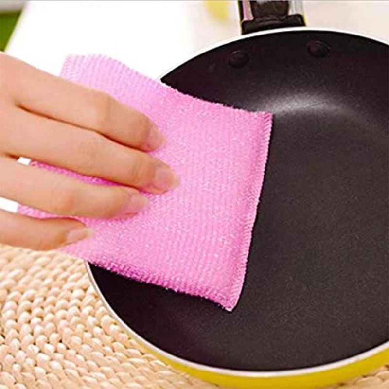 Picture of 4Pcs Household Cleaning Sponge Dishwashing Tools Kitchen Cleaning Cloth Scrubbing Pot Sponge-Multicolor