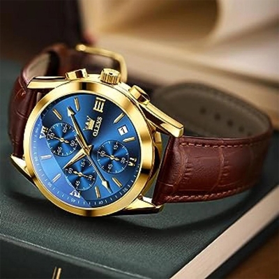 Picture of Leather Waterproof Quartz Fashion Watch for Men 4.2/5-Size-One Size, Multicolor