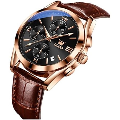 Picture of Leather Waterproof Quartz Fashion Watch for Men 4.2/5-Size-One Size, Multicolor