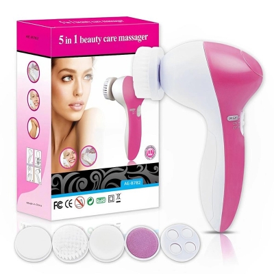 Picture of 5-in-1 Mini Face Cleansing Spin Brush Skin Beauty Care Massager - Blackhead Remover & Skin Exfoliation Tool-Multicolor
