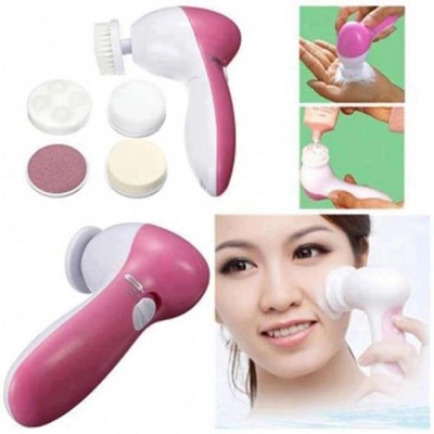 Picture of 5-in-1 Mini Face Cleansing Spin Brush Skin Beauty Care Massager - Blackhead Remover & Skin Exfoliation Tool-Multicolor