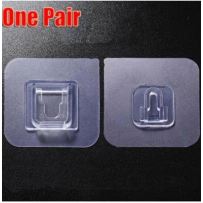 Picture of Double‑Sided Adhesive Hook & Socket Holder – 1 Pair-Multicolor