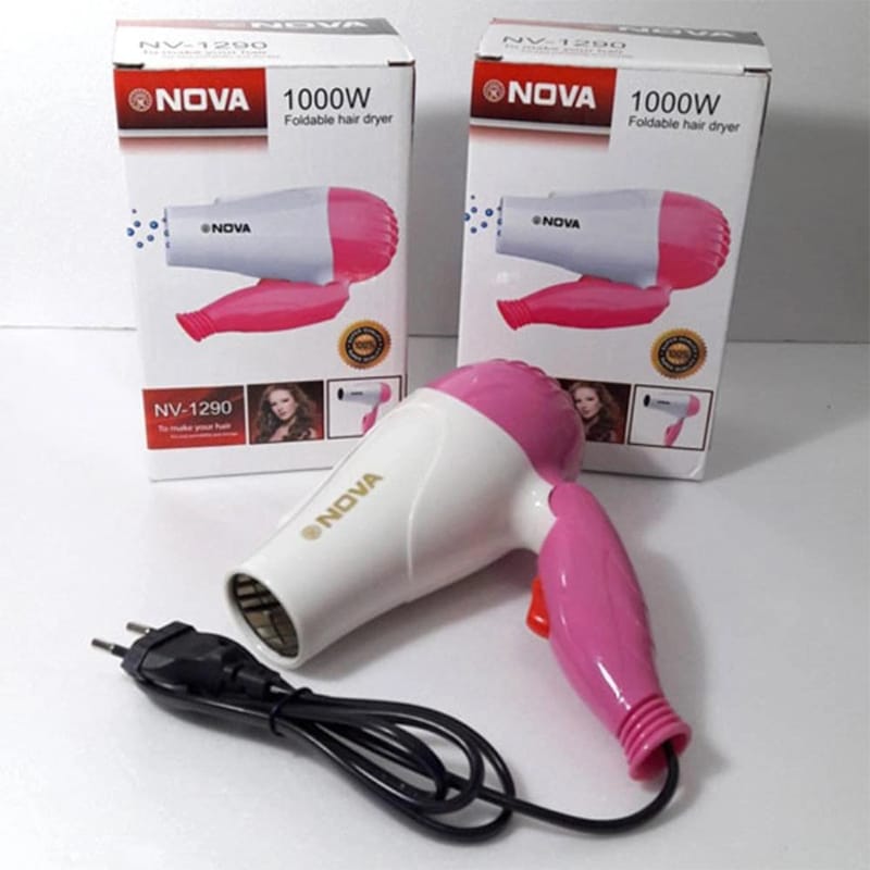 Picture of Nova New NV 1290 Folding Hair Dryer Pink and White
