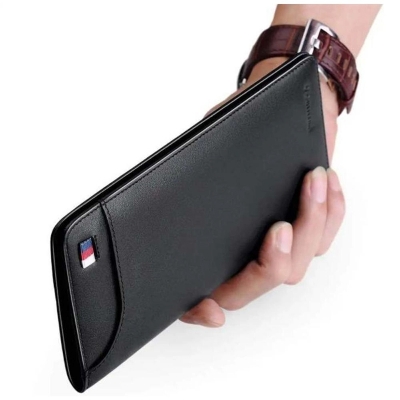 Picture of Black Leather Long Wallet for Men-Size-One Size, Multicolor