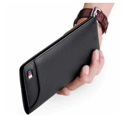 Picture of Black Leather Long Wallet for Men-Size-One Size, Multicolor