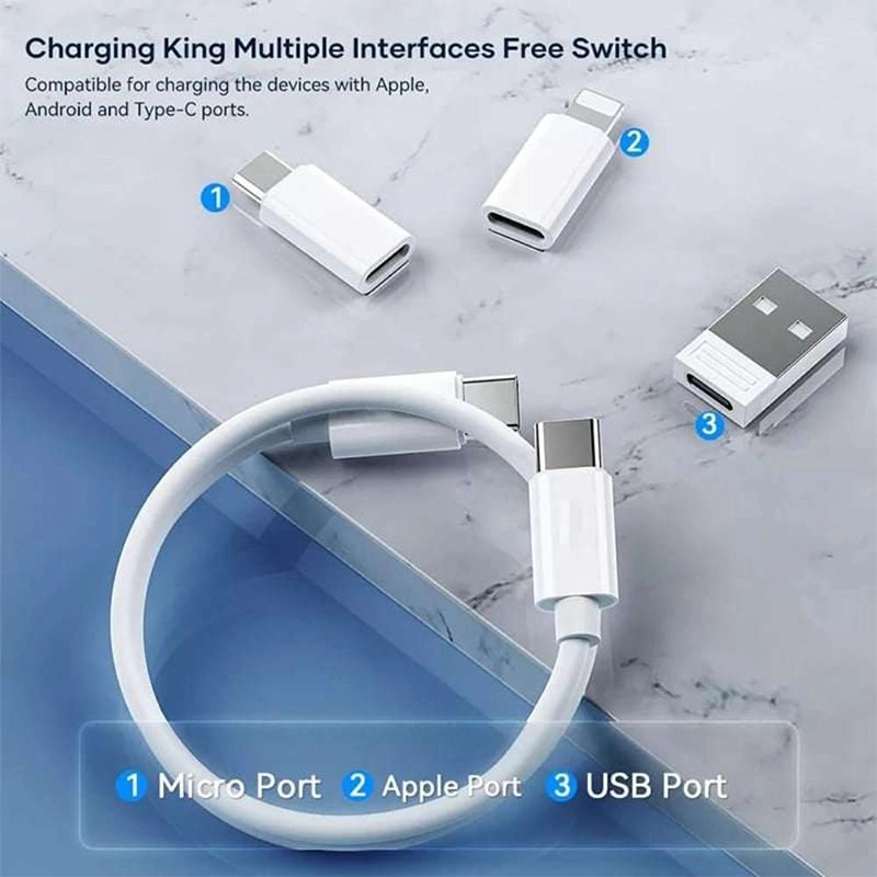 Picture of RC -190 Data Cable Set Type C to Type C Simply Fast Charging Cable Micro USB simply minply 3 in 1 In 1 Cable IP 60W - IPS-Multicolor