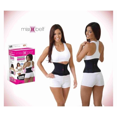 Picture of Miss Belt Instant Waist Adjustable Hourglass Body Slimming Shaper - Black-Black