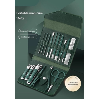 Picture of 16Pcs Manicure Set Stainless Steel Nail Clippers Kit And Pedicure-Multicolor