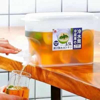 Picture of Juice Jar Dispensers Container Box With tap Big Size 3.5 litre Cool Water Storage Freeze Leak Proof Food Grade China Plastic-Multicolor