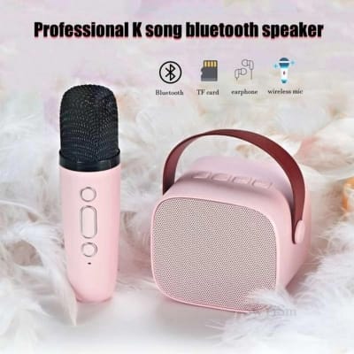 Picture of Portable Karaoke Speaker Kits Bluetooth Speaker With Wireless Microphone Household Mini KTV Machine For Camping Outdoor Activity-Multicolor