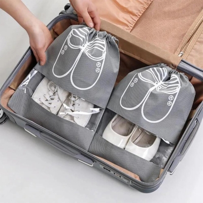 Picture of 1 pcs Shoes Storage Bags Closet Organizer Non-woven Travel Portable Bag Waterproof Pocket Clothing Classified Hanging Bag-Multicolor