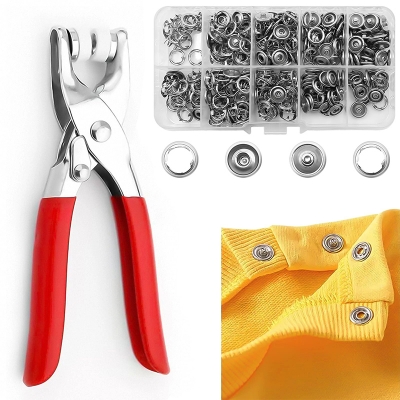 Picture of Metal Sewing Snap Buttons – 100 Sets-Brick Red