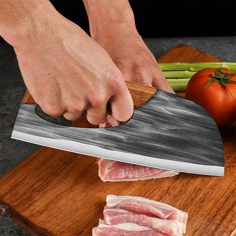 Picture of Kitchen Household Slicing 50Cr15MoV Steel Wood Handle 24cm- BRIGHT