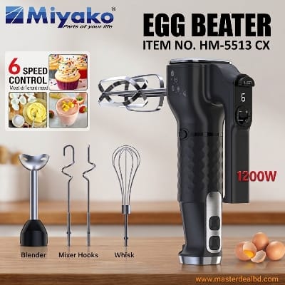 Picture of Miyako 1200W Hand Mixer-Blender Combo Egg Beater (HM-5513CX)