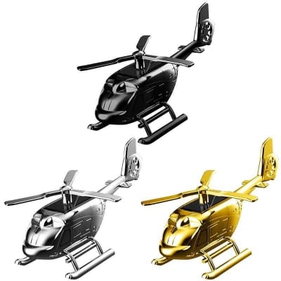 Picture of Solar plane creative technology helicopter car fragrance perfume bottle car toy ornaments Solar rotation