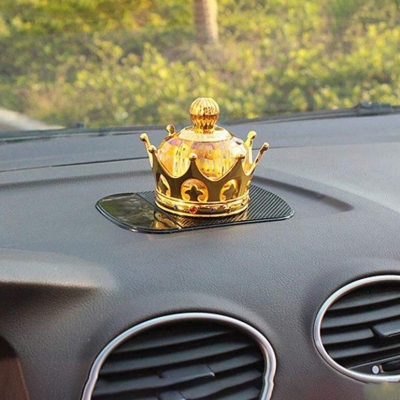 Picture of Crystal crown car perfume seat small ornaments car Golden car luxury metal crown decorated gift