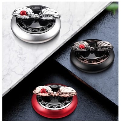 Picture of Hot Car Perfume Ornaments Creative Solar Rotation Leaf Car Aromatherapy Air Fresher Alloy Fragance Diffuser Car Decoration