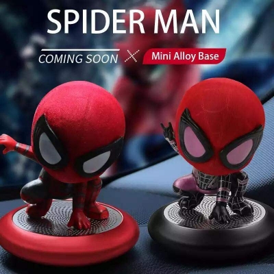 Picture of new Spiderman style Solid Car Air Freshener Perfume Far From Home car smell Fresh Air Car Decorations car diffuser