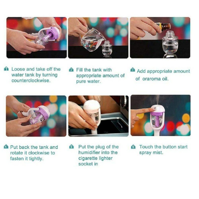 Picture of Car Air Purification Aroma Diffuser Humidifier Portable Aromatherapy, ac air qualit.