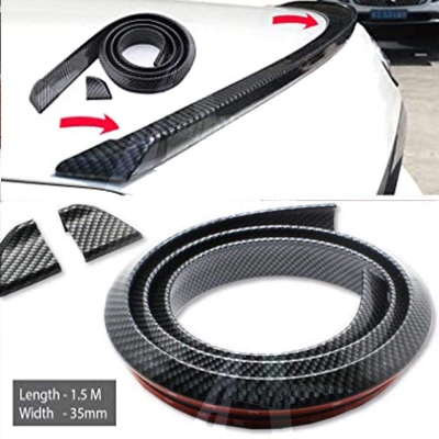 Picture of Spoiler / Rear Rubber Bonnet Wing Lip Sticker Samurai -Carbon Black