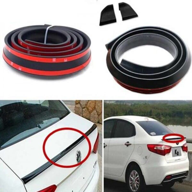 Picture of Spoiler / Rear Rubber Bonnet Wing Lip Sticker Samurai -Carbon Black