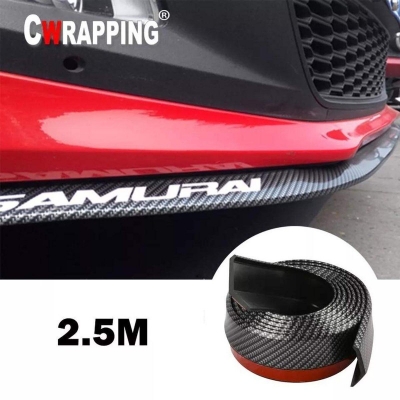 Picture of SPEEDWOW 2.5m/8.2ft Universal Car Front Bumper Lip Splitter Carbon Fiber Car Rubber Bumper Spoiler Protector Car Bumper Strip universal car use.