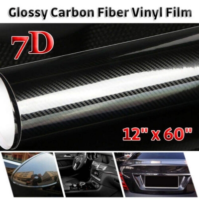 Picture of 7D Glossy Carbon Fiber Vinyl Film Car Interior Wrap Stickers 12 inch