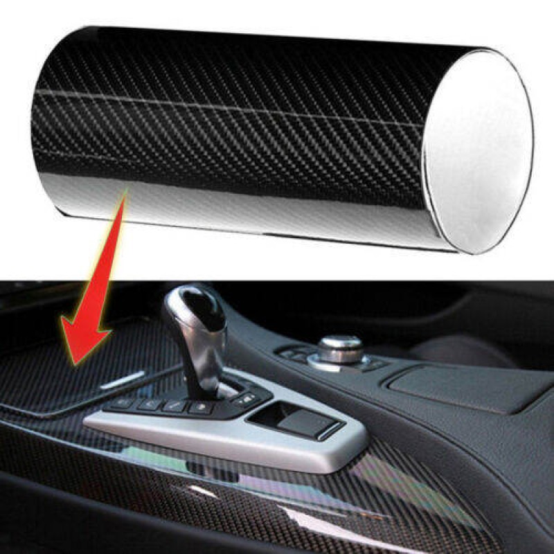Picture of 7D Glossy Carbon Fiber Vinyl Film Car Interior Wrap Stickers 20 inch