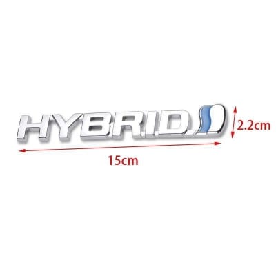Picture of 3D Metal Hybrid Letter Car Badge Stickers Decal for For Hybrid Toyota Camry Rav4 Reiz Lexus BMW Audi Honda Auto Car side Emblem 1 pc