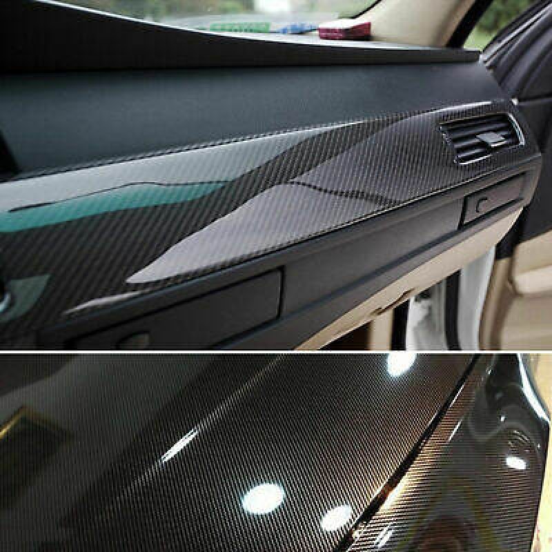 Picture of 7D Glossy Carbon Fiber Vinyl Film Car Interior Wrap Stickers 12 inch