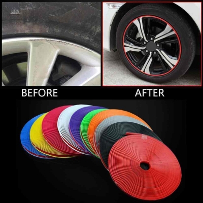 Picture of 8M/ Roll Rimblades Car Vehicle Color Wheel Rims Protectors Decor Strip Tire Guard Line Rubber Moulding Trim