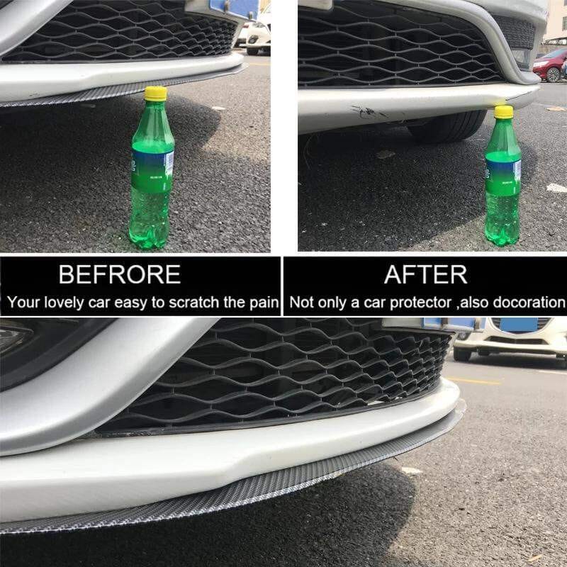 Picture of SPEEDWOW 2.5m/8.2ft Universal Car Front Bumper Lip Splitter Carbon Fiber Car Rubber Bumper Spoiler Protector Car Bumper Strip universal car use.