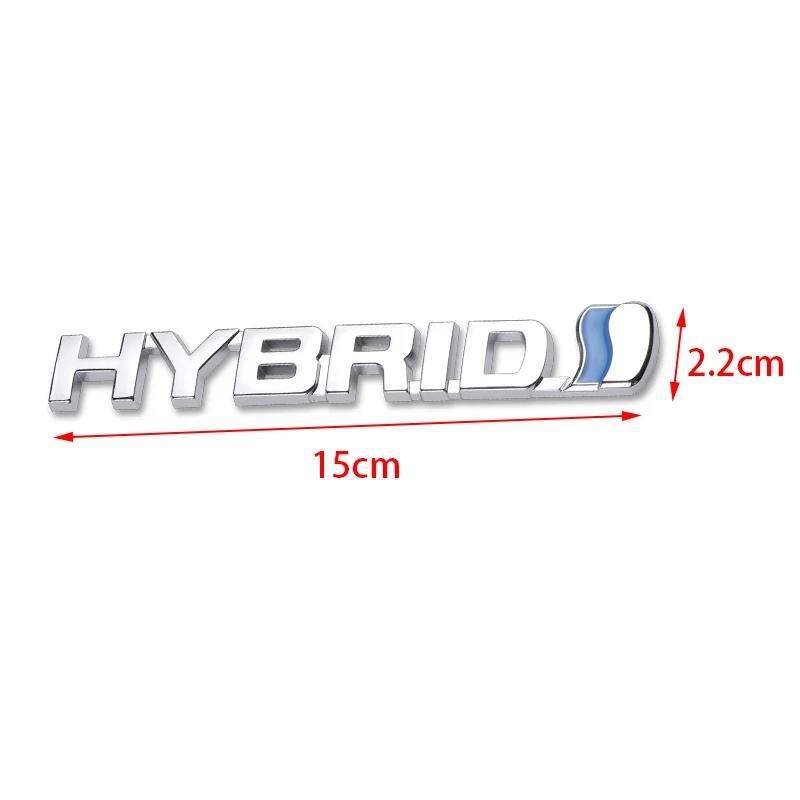 Picture of 3D Metal Hybrid Letter Car Badge Stickers Decal for For Hybrid Toyota Camry Rav4 Reiz Lexus BMW Audi Honda Auto Car side Emblem 1 pc