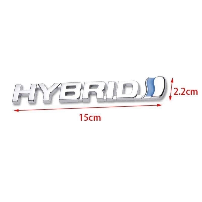 Picture of 3D Metal Hybrid Letter Car Badge Stickers Decal for For Hybrid Toyota Camry Rav4 Reiz Lexus BMW Audi Honda Auto Car side Emblem 1 pc