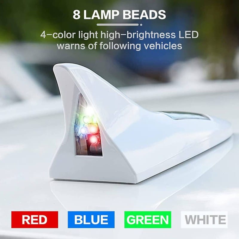 Picture of New Shark Fins Lamp Car Solar Energy Light Lamp - White