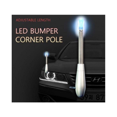 Picture of Vehicle Elasticity Bumper Corner Pole Safety Pole with LED Light for Universal Car Blue colour