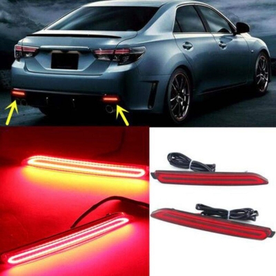 Picture of 1 Pair Car LED Rear Bumper Reflector Brake Lights Red Lamp