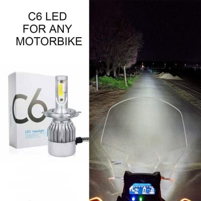 Picture of C6 LED Headlight H4 for universal bike - 1pcs