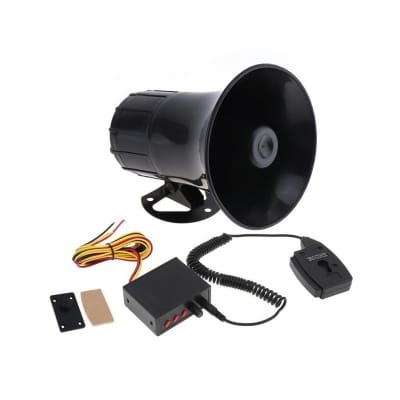 Picture of 50W 12V 3 Sound Car Electronic Warning Siren Motorcycle Alarm Horn Firemen Ambulance Loudspeaker support MIC