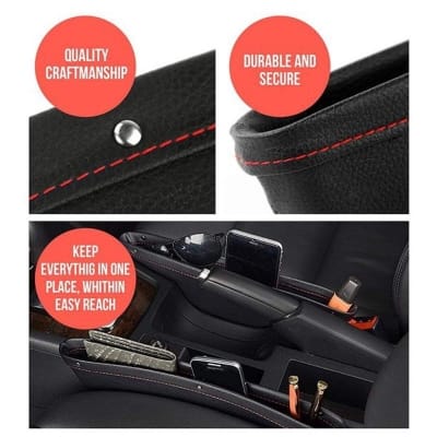 Picture of Car Pu Leather Seat Gap Pocket Catcher - Black (1pcs)