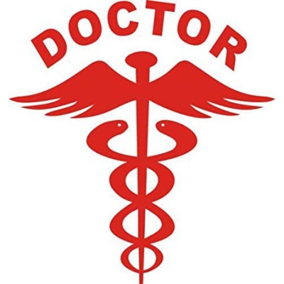Picture of Doctor Logo Decal Car Sticker - Red - Red
