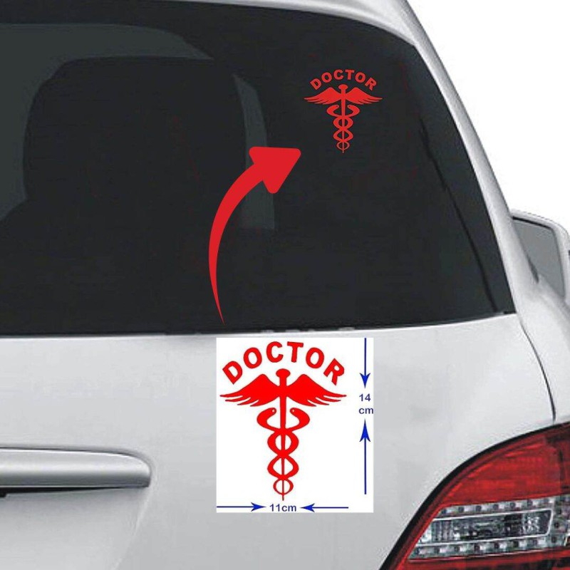 Picture of Doctor Logo Decal Car Sticker - Red - Red