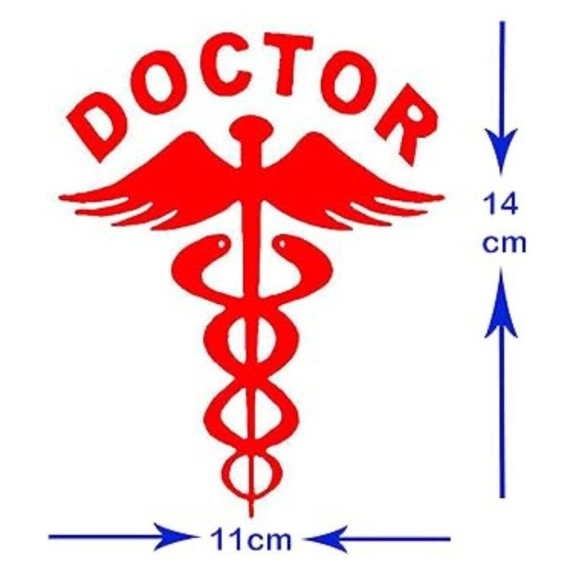 Picture of Doctor Logo Decal Car Sticker - Red - Red