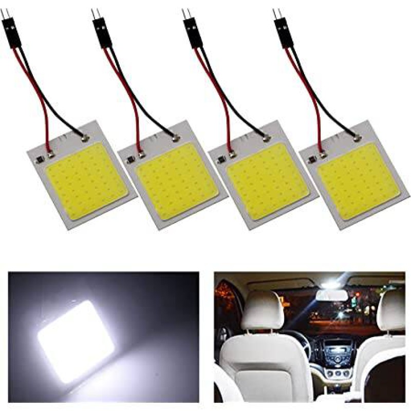 Picture of T10 Adapter Festoon Base COB LED Panel Bulb 24 SMD Car Dome Light Auto Interior Map Roof Reading Lamp Super White DC 12V