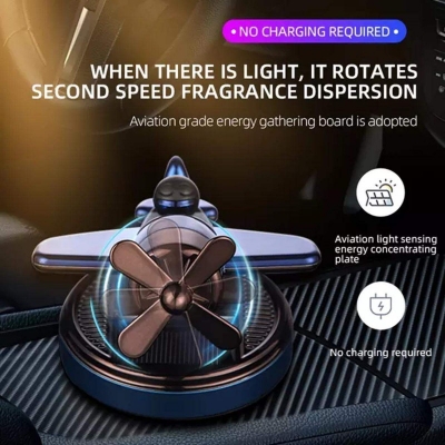 Picture of Fashion Aircraft Styling Car Air Freshener Solar Rotating Custom Car Air Freshener