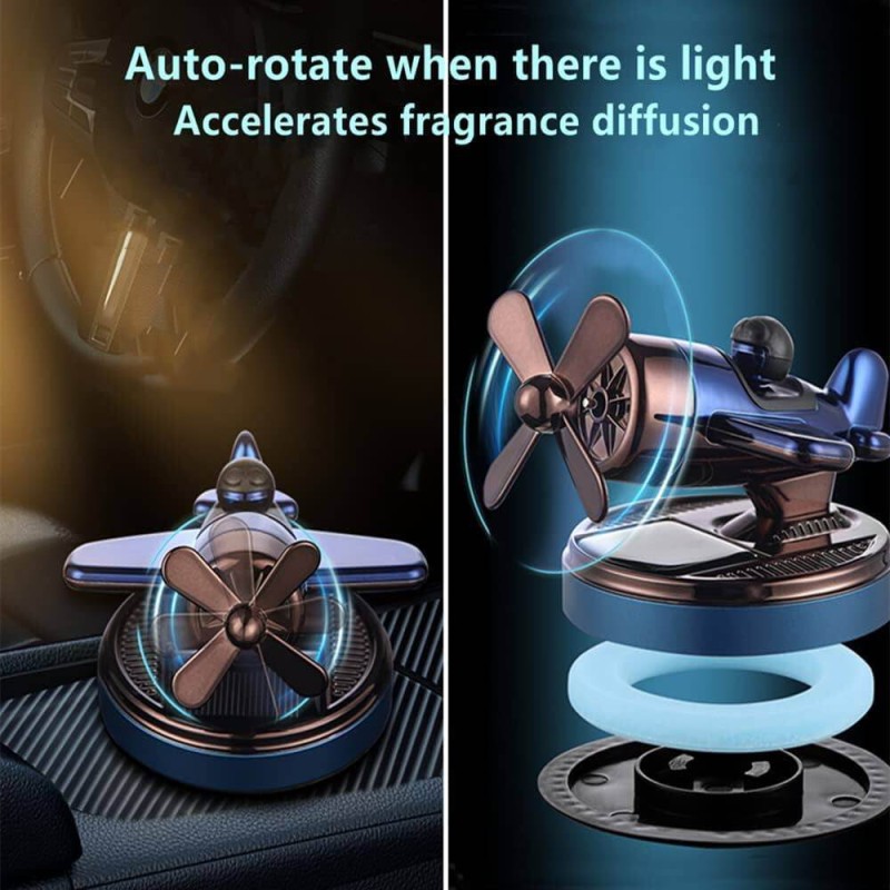 Picture of Fashion Aircraft Styling Car Air Freshener Solar Rotating Custom Car Air Freshener