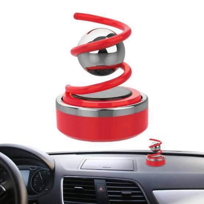 Picture of Car Aromatherapy Diffuser Rings Rotary Air Freshener Dashboard Perfume Solar Auto Car Creative Ornaments W/Spring Suspend Ball