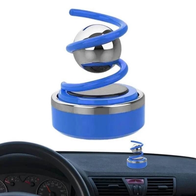 Picture of Car Aromatherapy Diffuser Rings Rotary Air Freshener Dashboard Perfume Solar Auto Car Creative Ornaments W/Spring Suspend Ball