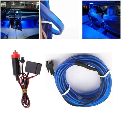 Picture of Car Interior Dashboard Blue EL Wire Light Ambient Neon Light (Length: 3.05 Meter with Adaptor)